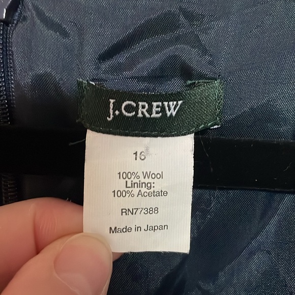 J.Crew Size 16 Elegant Navy Blue Sleeveless Midi Form Fitted No Stretch Dress - Picture 2 of 7